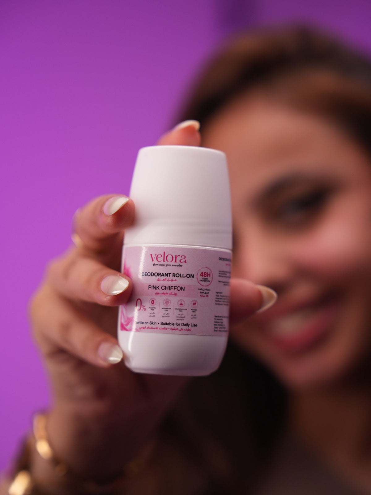 Velora Pink Chiffon Deodorant Roll-On